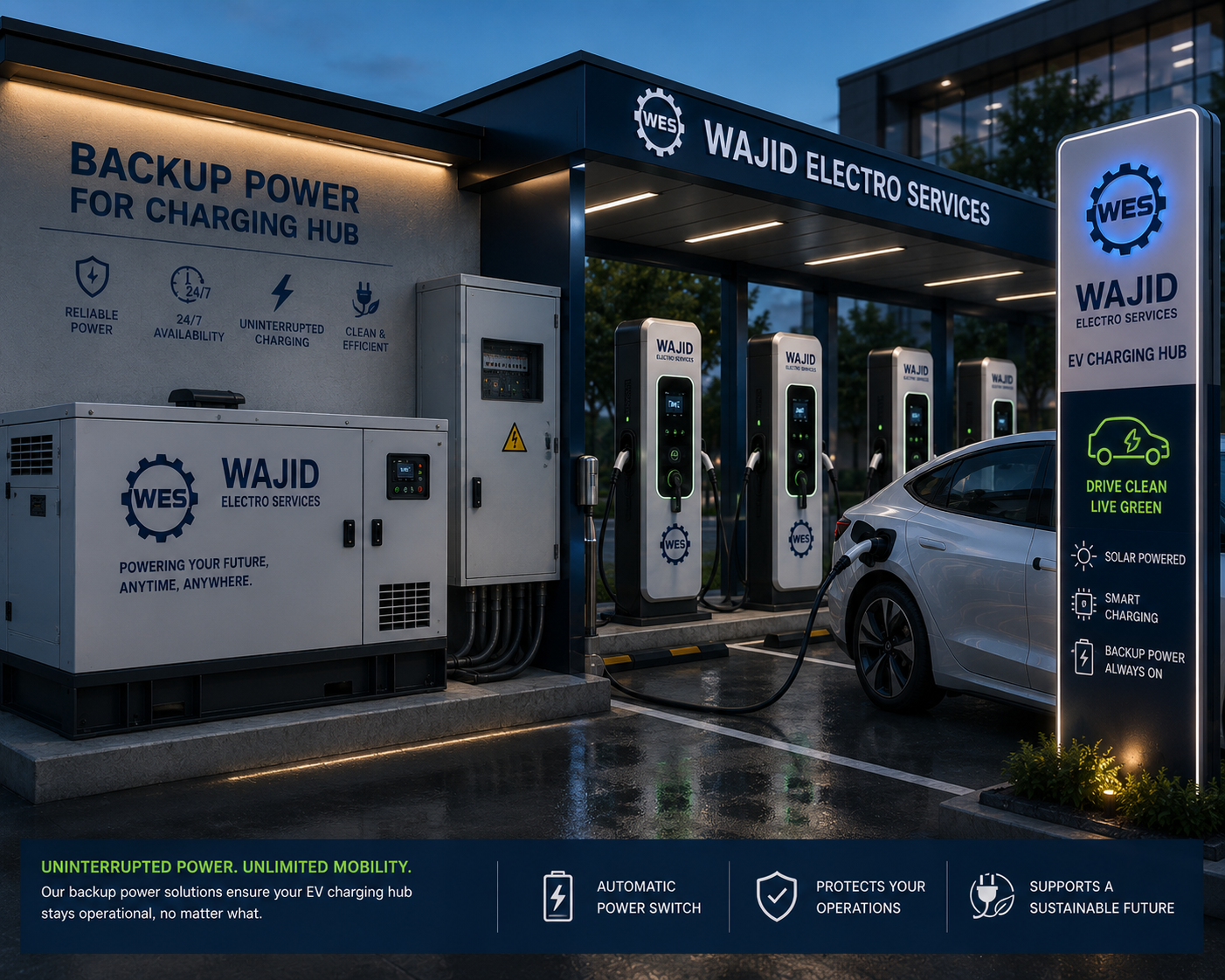Backup power for charging hub